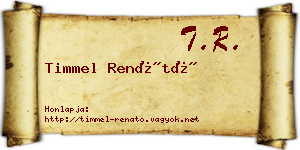 Timmel Renátó névjegykártya